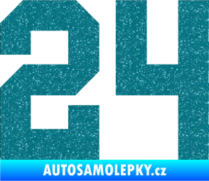 Samolepka Startovní číslo 24 Ultra Metalic tyrkysová