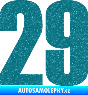 Samolepka Startovní číslo 29 typ 2    Ultra Metalic tyrkysová