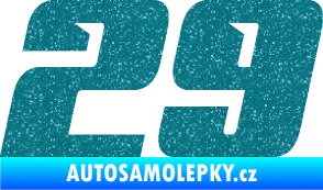 Samolepka Startovní číslo 29 typ 6 Ultra Metalic tyrkysová