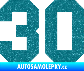 Samolepka Startovní číslo 30 Ultra Metalic tyrkysová