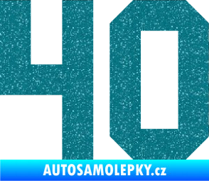 Samolepka Startovní číslo 40 Ultra Metalic tyrkysová