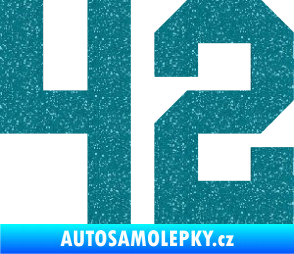 Samolepka Startovní číslo 42 Ultra Metalic tyrkysová