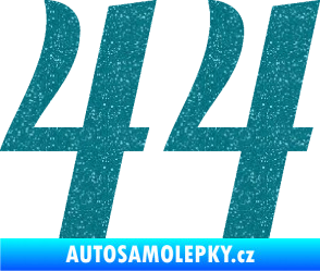 Samolepka Startovní číslo 44 typ 3 Ultra Metalic tyrkysová