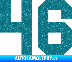 Samolepka Startovní číslo 46 Ultra Metalic tyrkysová