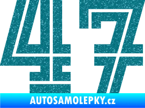 Samolepka Startovní číslo 47 typ 7 Ultra Metalic tyrkysová