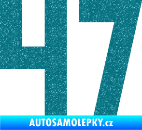 Samolepka Startovní číslo 47 Ultra Metalic tyrkysová