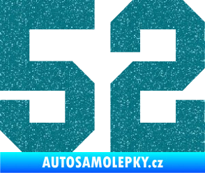 Samolepka Startovní číslo 52 Ultra Metalic tyrkysová