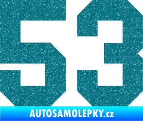 Samolepka Startovní číslo 53 Ultra Metalic tyrkysová