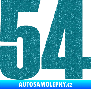 Samolepka Startovní číslo 54 typ 2   Ultra Metalic tyrkysová