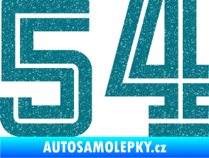 Samolepka Startovní číslo 54 typ 7 Ultra Metalic tyrkysová