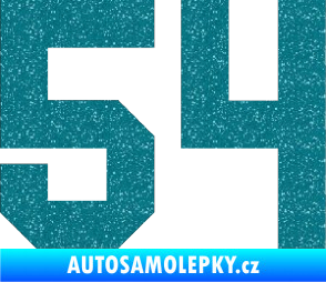 Samolepka Startovní číslo 54 Ultra Metalic tyrkysová