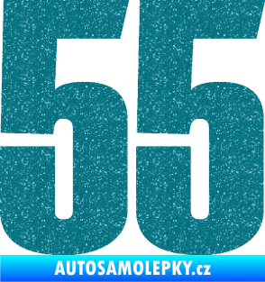 Samolepka Startovní číslo 55 typ 2   Ultra Metalic tyrkysová