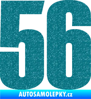Samolepka Startovní číslo 56 typ 2   Ultra Metalic tyrkysová