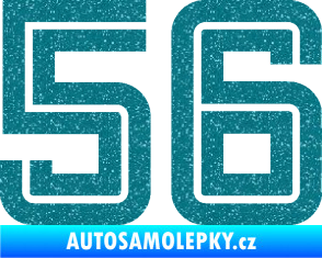 Samolepka Startovní číslo 56 typ 7 Ultra Metalic tyrkysová