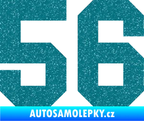 Samolepka Startovní číslo 56 Ultra Metalic tyrkysová