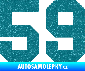 Samolepka Startovní číslo 59 Ultra Metalic tyrkysová