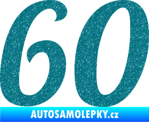 Samolepka Startovní číslo 60 typ 3 Ultra Metalic tyrkysová