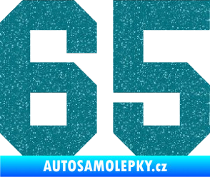 Samolepka Startovní číslo 65 Ultra Metalic tyrkysová