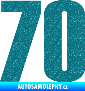 Samolepka Startovní číslo 70 typ 2         Ultra Metalic tyrkysová