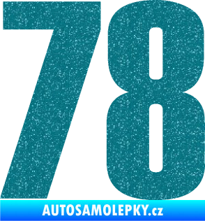 Samolepka Startovní číslo 78 typ 2         Ultra Metalic tyrkysová