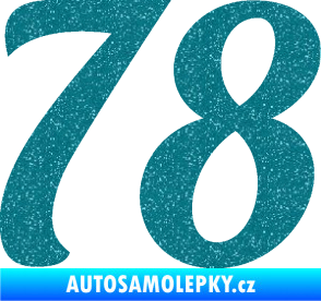 Samolepka Startovní číslo 78 typ 3   Ultra Metalic tyrkysová