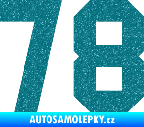 Samolepka Startovní číslo 78 Ultra Metalic tyrkysová