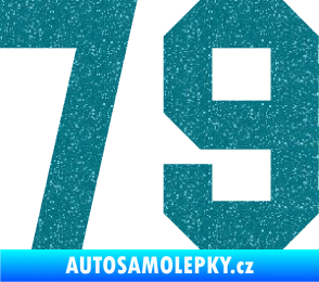 Samolepka Startovní číslo 79 Ultra Metalic tyrkysová