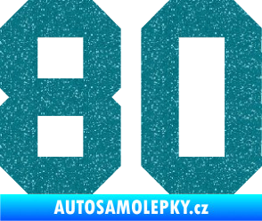Samolepka Startovní číslo 80 Ultra Metalic tyrkysová