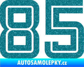 Samolepka Startovní číslo 85 typ 7 Ultra Metalic tyrkysová