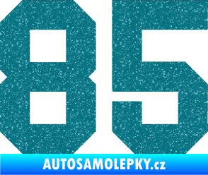 Samolepka Startovní číslo 85 Ultra Metalic tyrkysová