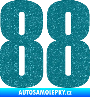 Samolepka Startovní číslo 88 typ 2        Ultra Metalic tyrkysová