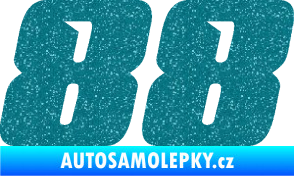 Samolepka Startovní číslo 88 typ 6 Ultra Metalic tyrkysová