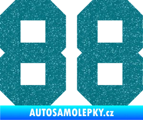 Samolepka Startovní číslo 88 Ultra Metalic tyrkysová