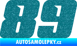 Samolepka Startovní číslo 89 typ 6 Ultra Metalic tyrkysová