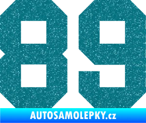 Samolepka Startovní číslo 89 Ultra Metalic tyrkysová