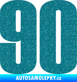 Samolepka Startovní číslo 90 typ 2          Ultra Metalic tyrkysová