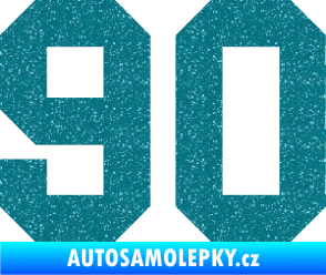 Samolepka Startovní číslo 90 Ultra Metalic tyrkysová
