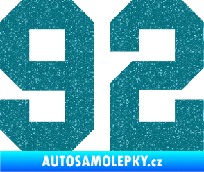Samolepka Startovní číslo 92 Ultra Metalic tyrkysová
