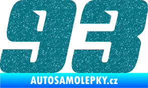 Samolepka Startovní číslo 93 typ 6 Ultra Metalic tyrkysová
