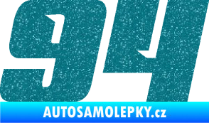 Samolepka Startovní číslo 94 typ 6 Ultra Metalic tyrkysová