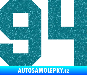 Samolepka Startovní číslo 94 Ultra Metalic tyrkysová