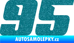Samolepka Startovní číslo 95 typ 6 Ultra Metalic tyrkysová