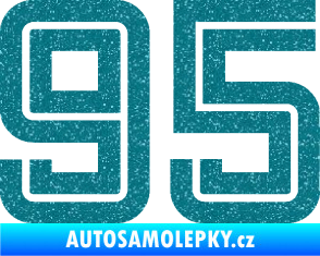 Samolepka Startovní číslo 95 typ 7 Ultra Metalic tyrkysová