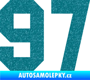Samolepka Startovní číslo 97 Ultra Metalic tyrkysová