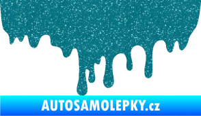 Samolepka Stékájící skvrna 001 pravá krevní cákanec Ultra Metalic tyrkysová