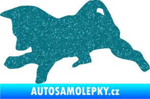 Samolepka Štěňátko 002 levá německý ovčák Ultra Metalic tyrkysová