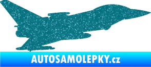 Samolepka Stíhací letoun 002 pravá Ultra Metalic tyrkysová