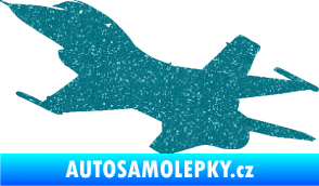 Samolepka Stíhací letoun 004 levá Ultra Metalic tyrkysová