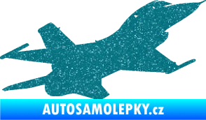 Samolepka Stíhací letoun 004 pravá Ultra Metalic tyrkysová