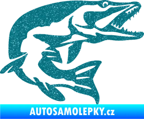 Samolepka Štika 001 pravá Ultra Metalic tyrkysová